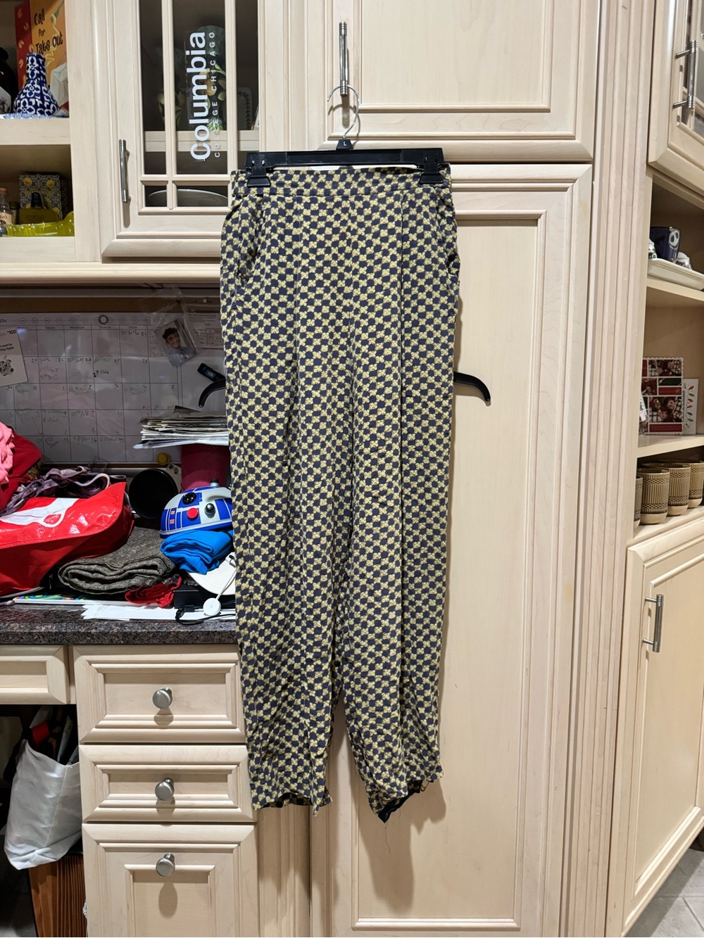 Amanda Smith Black and Yellow Checker Ankle Pants